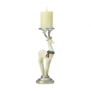 White Reindeer Candle Holder ( S )