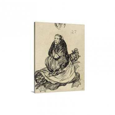 Witch From The Bordeaux Drawings 1824 28 Wall Art - Canvas - Gallery Wrap