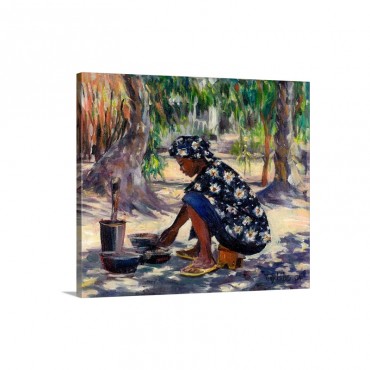 Woman Cooking 2004 Wall Art - Canvas - Gallery Wrap
