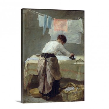 Woman Ironing Wall Art - Canvas - Gallery Wrap