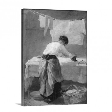 Woman Ironing Wall Art - Canvas - Gallery Wrap