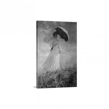 Woman With Umbrella Turned To The Right Wall Art - Canvas - Gallery Wrap