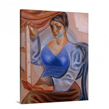 Woman With A Painting La Femme Au Tableau Wall Art - Canvas - Gallery Wrap