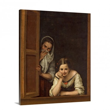 Women From Galicia At The Window C 1655 -1660 Wall Art - Canvas - Gallery Wrap
