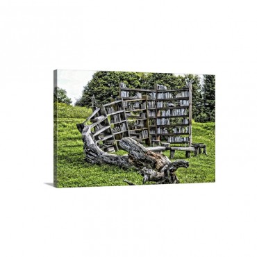 Wooden Library Wall Art - Canvas - Gallery Wrap