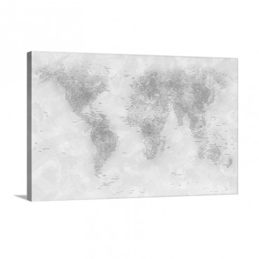 World Cities Map Wall Art - Canvas - Gallery Wrap