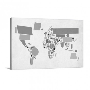 World Map Abstract Wall Art - Canvas - Gallery Wrap