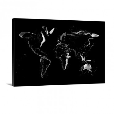 World Map Abstract Paint Wall Art - Canvas - Gallery Wrap
