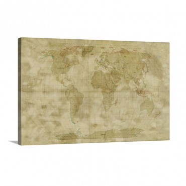 World Map Antique Style Wall Art - Canvas - Gallery Wrap
