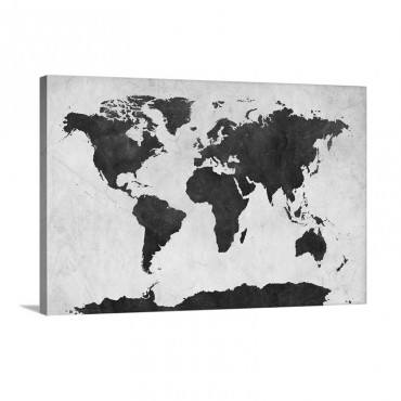 World Map Distressed Navy Wall Art - Canvas - Gallery Wrap