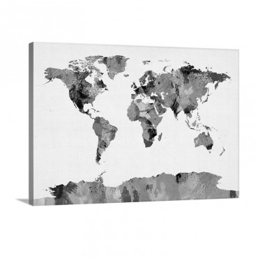 World Map Made Up Of Paint Wall Art - Canvas - Gallery Wrap