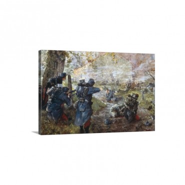 World War I Fight Between French And German Troops Near Arras France 1915 Wall Art - Canvas - Gallery Wrap