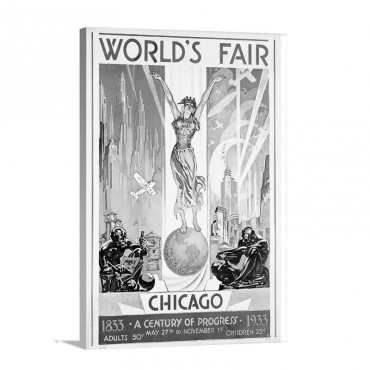 Worlds Fair Chicago 1933 Vintage Poster Wall Art - Canvas - Gallery Wrap