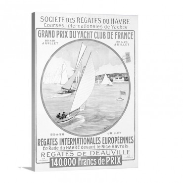 Yacht Club De France Vintage Poster Wall Art - Canvas - Gallery Wrap