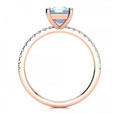 Yana Aquamarine Ring - Rose Gold