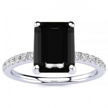 Yana Black Diamond Ring - White Gold