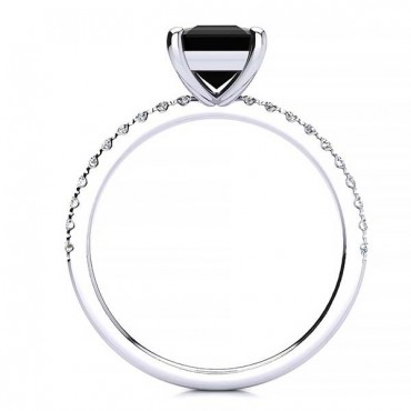 Yana Black Diamond Ring - White Gold
