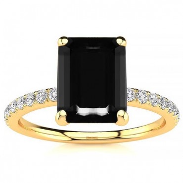 Yana Black Diamond Ring - Yellow Gold