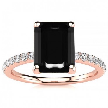 Yana Black Diamond Ring - Rose Gold