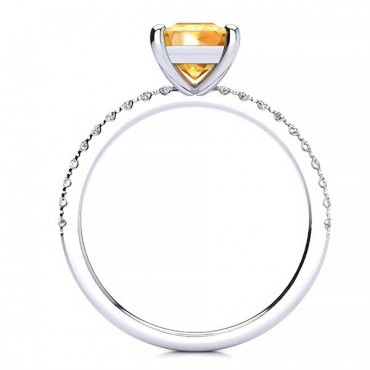 Yana Citrine Ring - White Gold