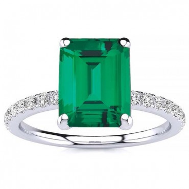 Yana Emerald Ring - White Gold