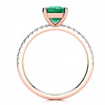 Yana Emerald Ring - Rose Gold