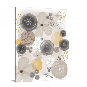 Yellow Floral Wall Art - Canvas - Gallery Wrap