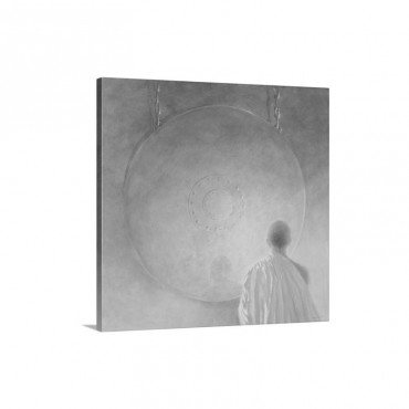 Young Buddhist Monk And Gong Bhutan 2010 Wall Art - Canvas - Gallery Wrap