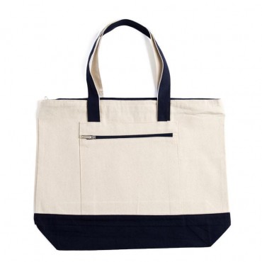Promotional Zippered Canvas Tote Bag