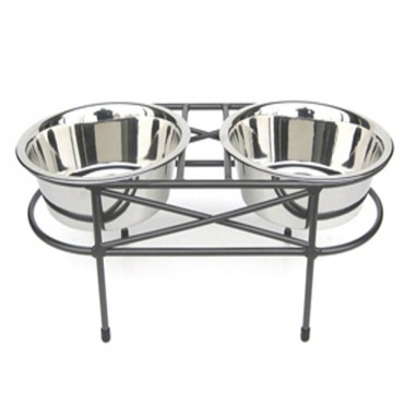 Mesh Double Elevated Double Dog Bowl Small
