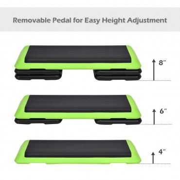 43 In. Height Adjustable Fitness Aerobic Step With Risers