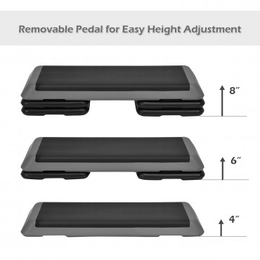 43 In. Height Adjustable Fitness Aerobic Step With Risers