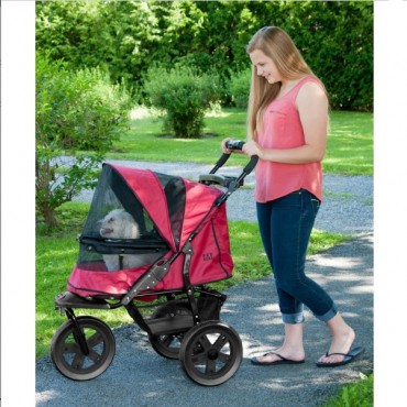 AT3 No Zip Pet Stroller Rugged Red