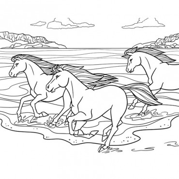Horses By The Sea