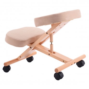 Ergonomic Adjustable Wooden Kneeling Chair