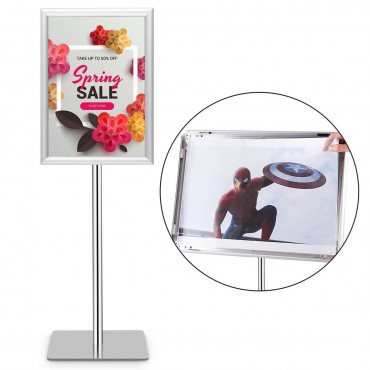 11 In. x 17 In. Adjustable Aluminum Pedestal Poster Graphics Stand Holder