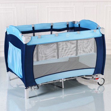 Foldable Baby Crib Playpen W / Mosquito Net And Bag