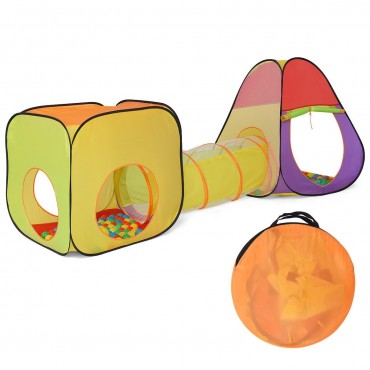 3 In 1 Folding Pop Up Kids Play Tent Tunnel