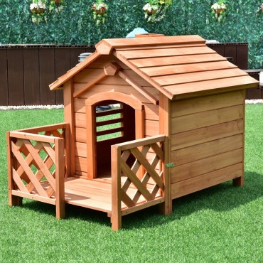 Wooden Pet Dog House Crates with Porch Window