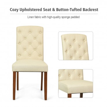 Set Of 2 Modern Accent Fabric Dining Chairs