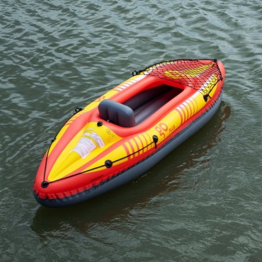 Goplus 1-Person Inflatable Canoe Boat Kayak Set Вith Oar Аnd Hand Pump
