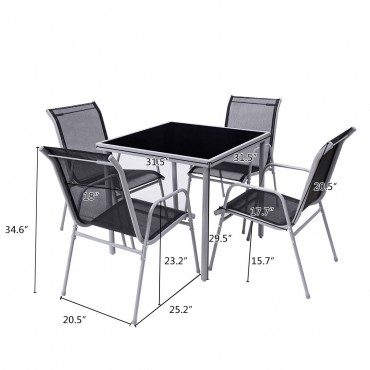 5 Pieces Bistro Set Garden Chairs And Table Set