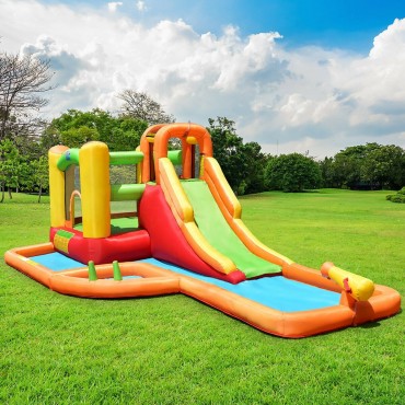 Inflatable Water Park Bounce House With 780W Blower