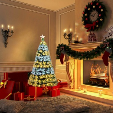 5 Ft. Pre-Lit Fiber Double-Color Lights Optic Christmas Tree