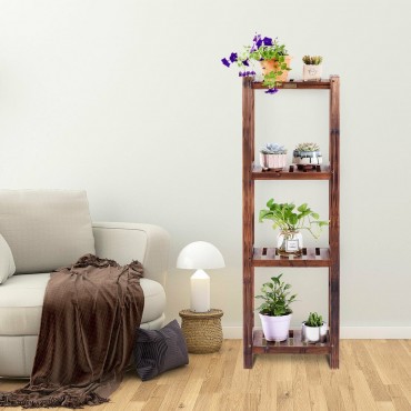 Wood Rack Plant Standing Multifunctional Storage Shelf
