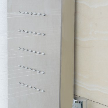 57 In. Stainless Steel Shower Panel W/12 x 8 Head Shower