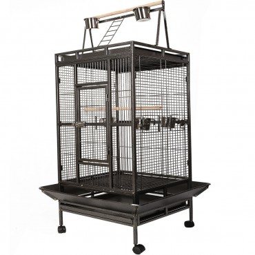 Black Bird Cage with Large Play Top