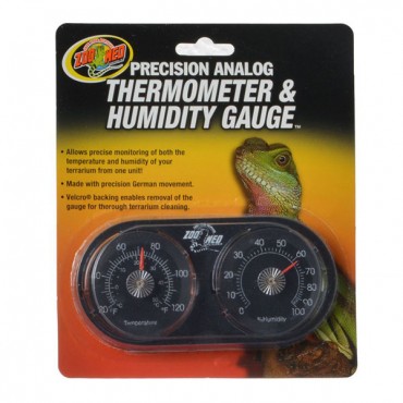 Zoo Med Precision Analog Thermometer and Humidity Gauge - Analog Thermometer and Humidity Gauge
