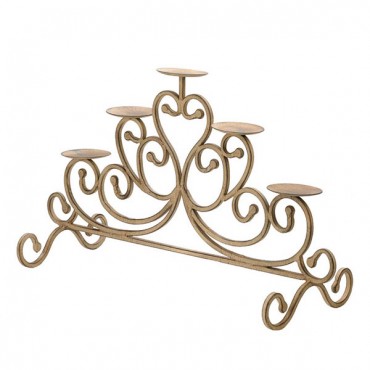 Antiqued Iron Candle bra 5 Candle Stand