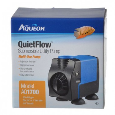 Aqueous Quiet Flow Submersible Utility Pump - A Q 1700 - 264-449 GP H - Fits 3/4 or 1 Inch Flex Tube